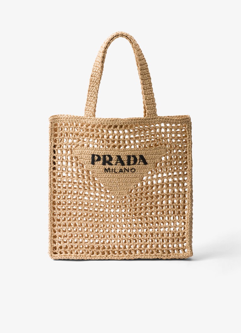 Geantă croșetată cu logo Prada