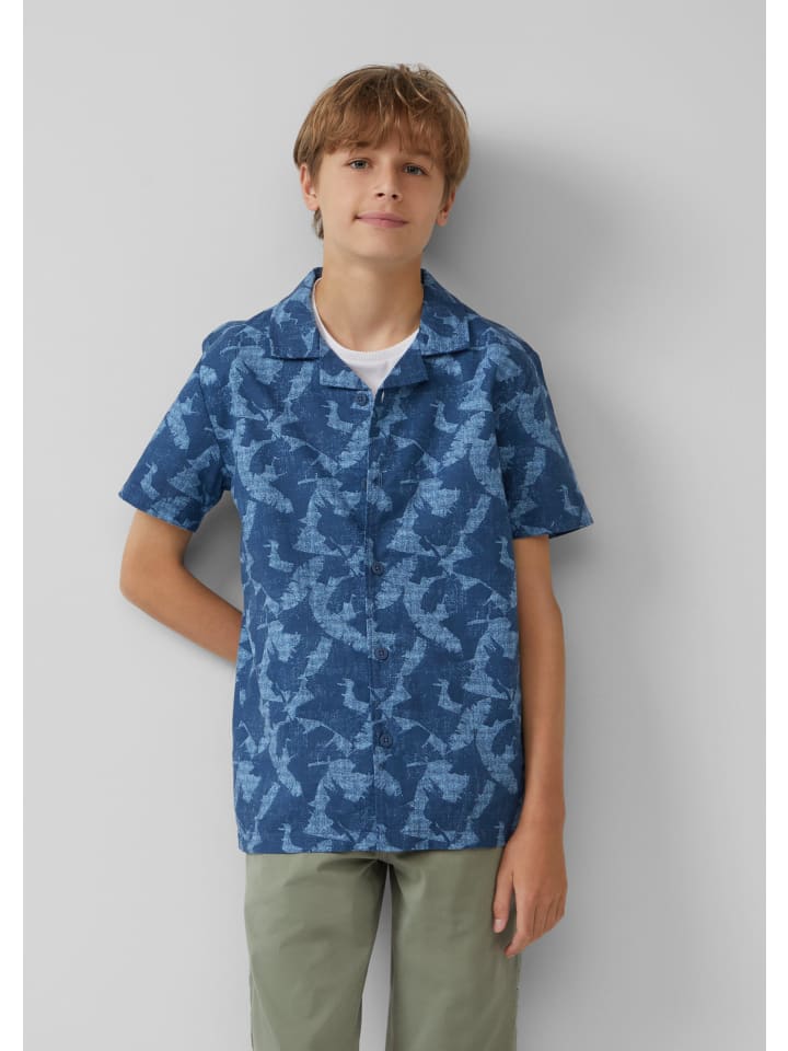 s.Oliver Hemd kurzarm in Blau günstig kaufen