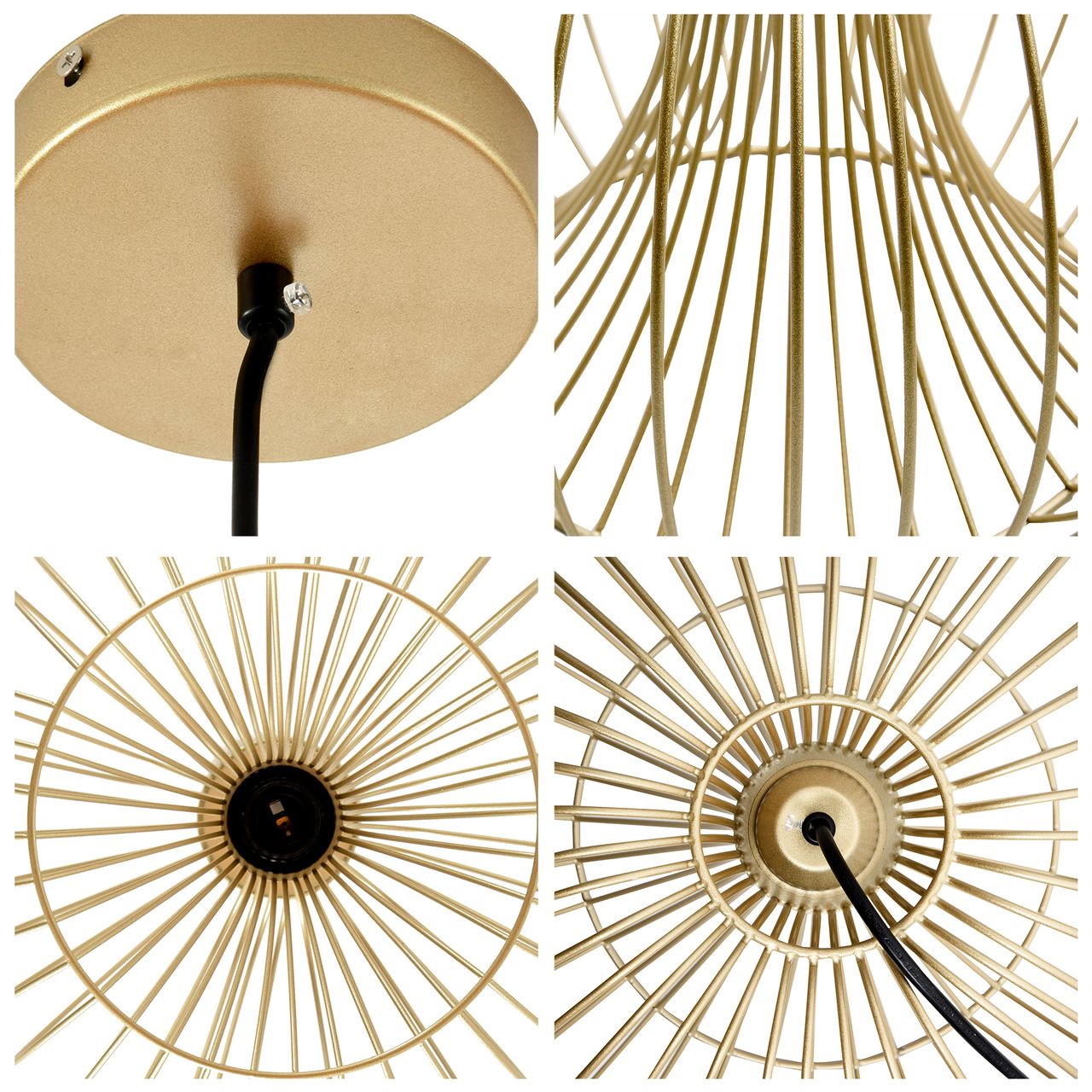 HOMCOM Hängeleuchte Deckenlampe moderne Pendelleuchte E27 40W Stahl Gold