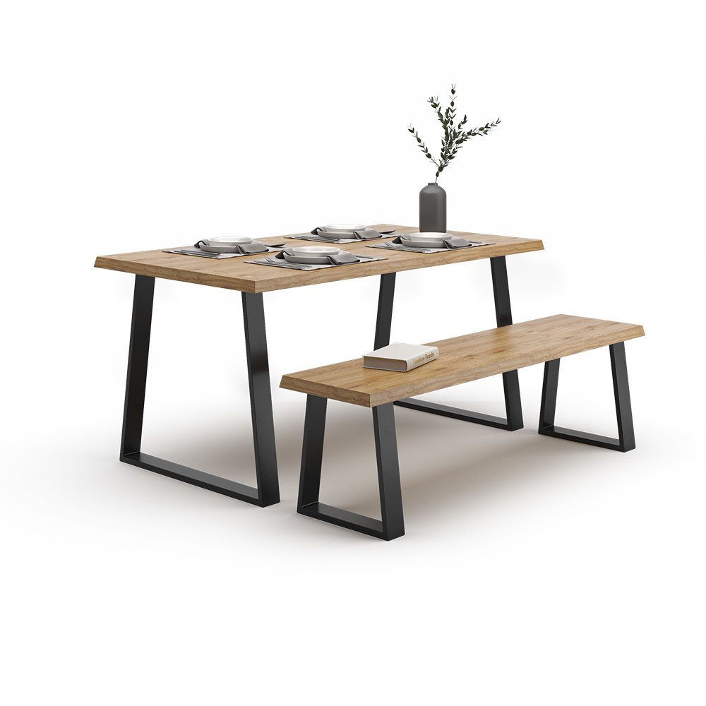 Vicco Tischbein Tischkufen Trapez-Form LOFT 42cm 2-er Set