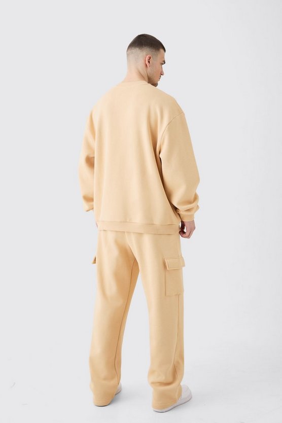 Tall Oversize Sweatshirt-Trainingsanzug mit Homme Worldwide Print