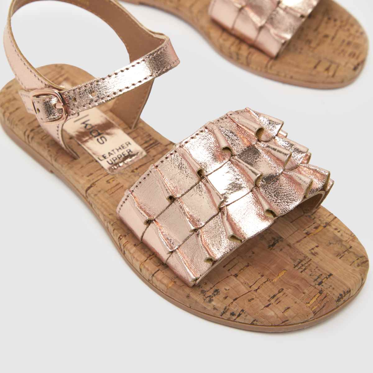 Schuh bronsfärgade toffee-räsiga sandaler för flickor
