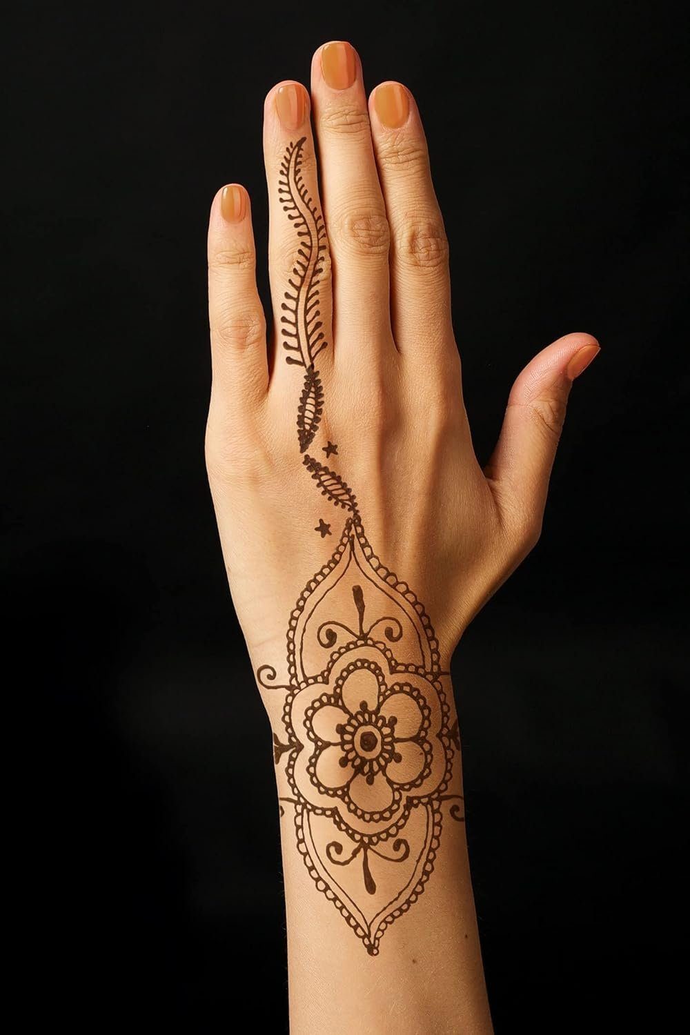 FADEDA Schmuck-Tattoo 4x FADEDA 100% Natural Henna Paste Cones Kegel (Natur-Braun) No Mix, hält ca. 1 - 2 Tage auf der Haut