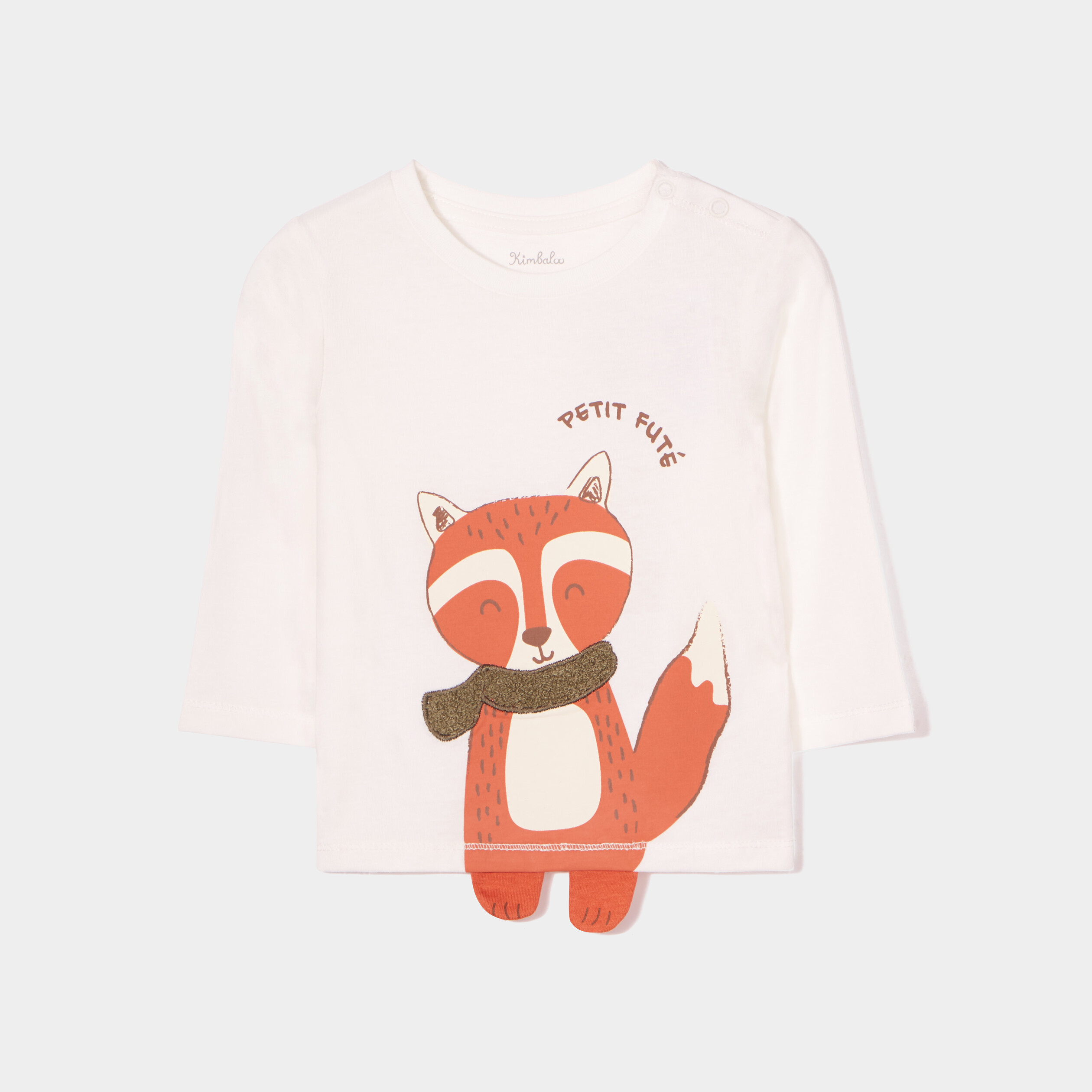 T-shirt boutonné manches longues coton blanc bébé garçon | La Halle