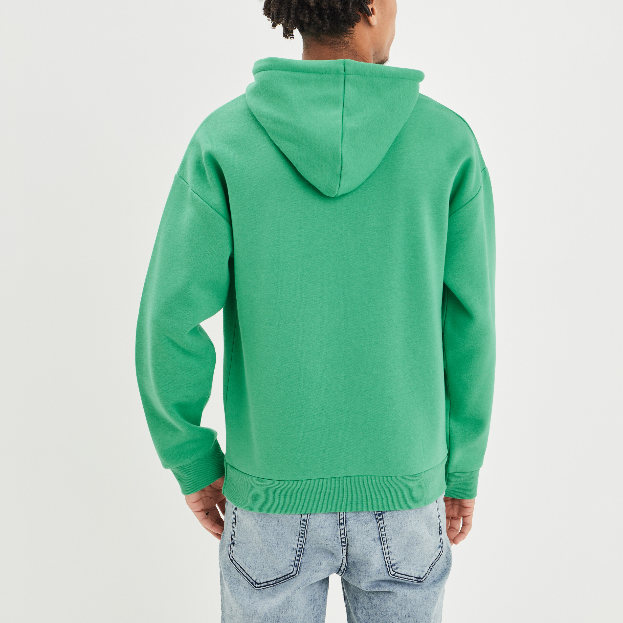 Sweat à capuche hoodie vert homme | La Halle