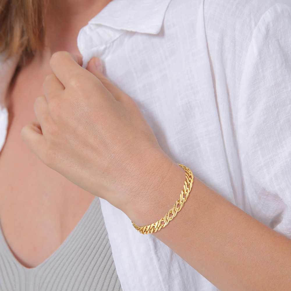 Elli Elli Bracelet Femmes Maillons Torsadé Twisted Classique Couleur Or Bracelet