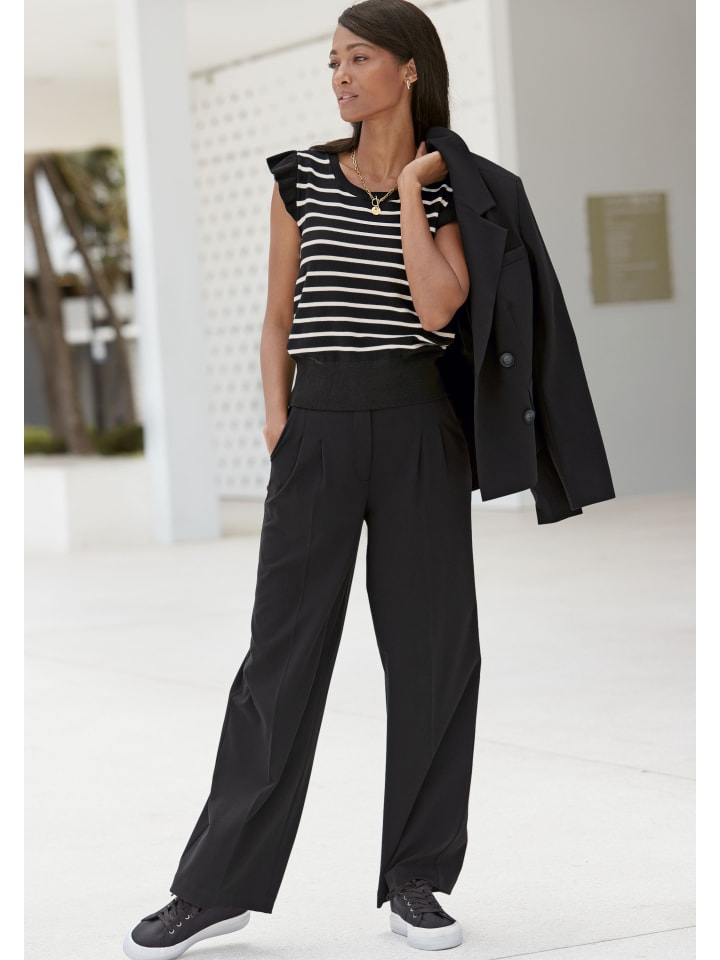 LASCANA Palazzohose in schwarz günstig kaufen