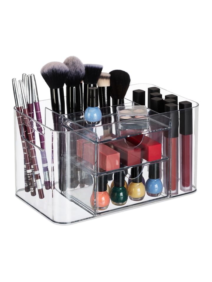 relaxdays Kosmetik Organizer in Transparent - (B)24,5 x (H)13 x (T)14,5 cm günstig kaufen onesize