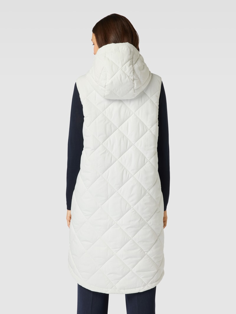 Steppweste mit Kapuze in offwhite