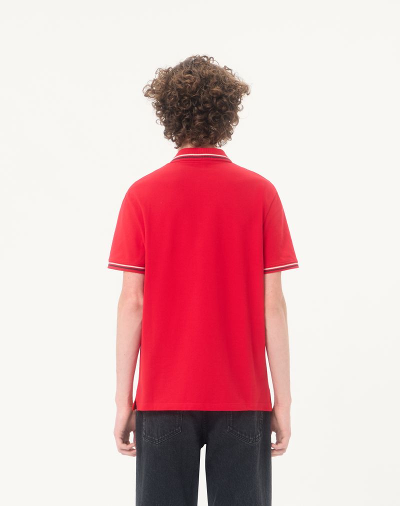 Polo shirt van katoenen piqué met V-logo patch