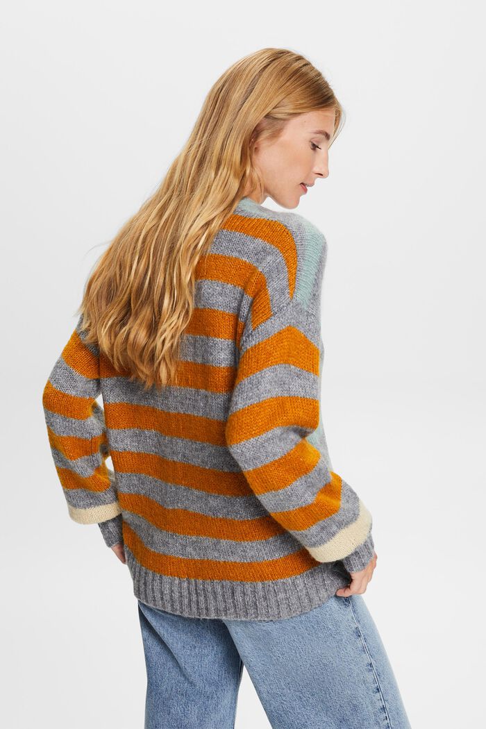 Gestreifter Cardigan aus Wollmix