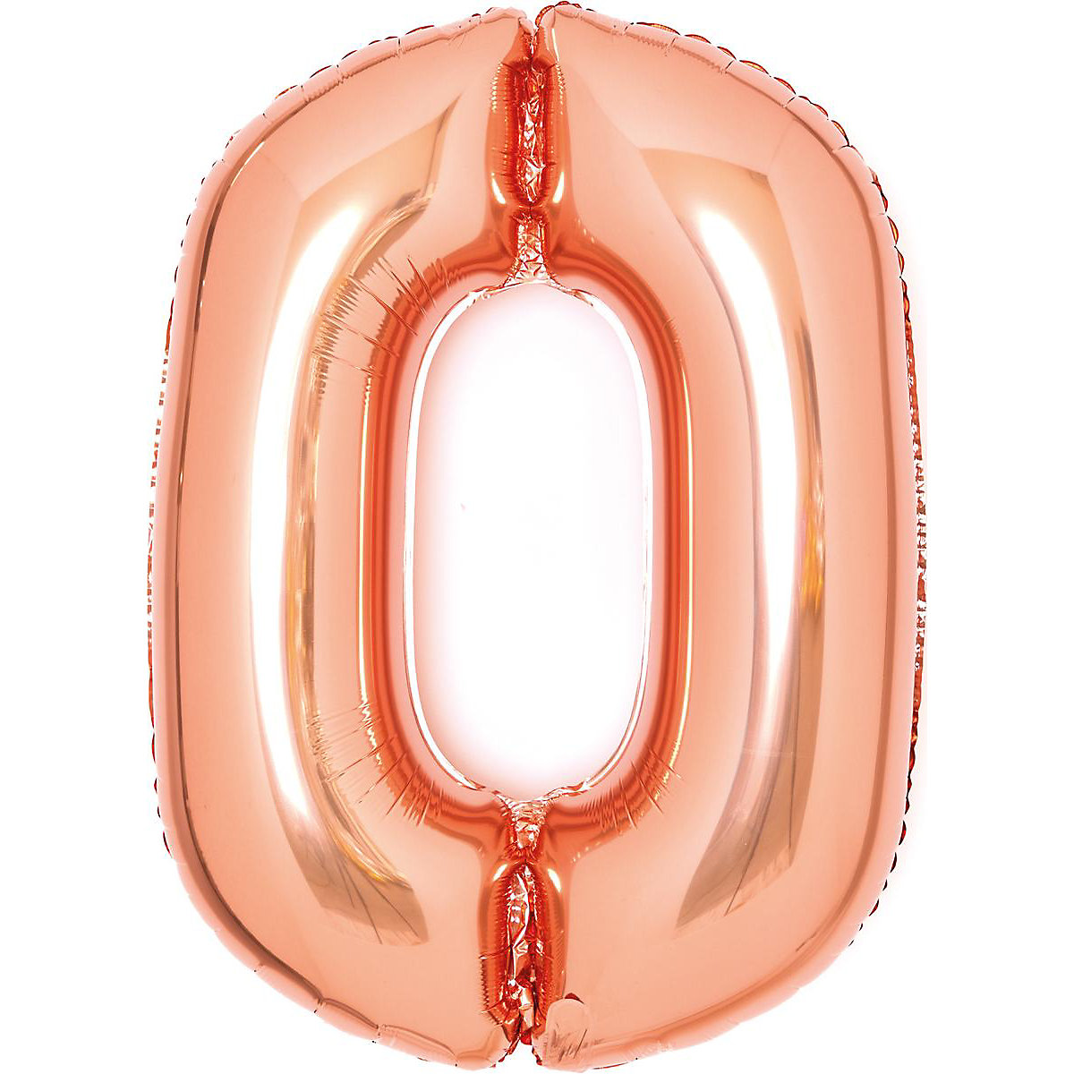 Folienballon Zahl 0 medium 63x85cm roségold