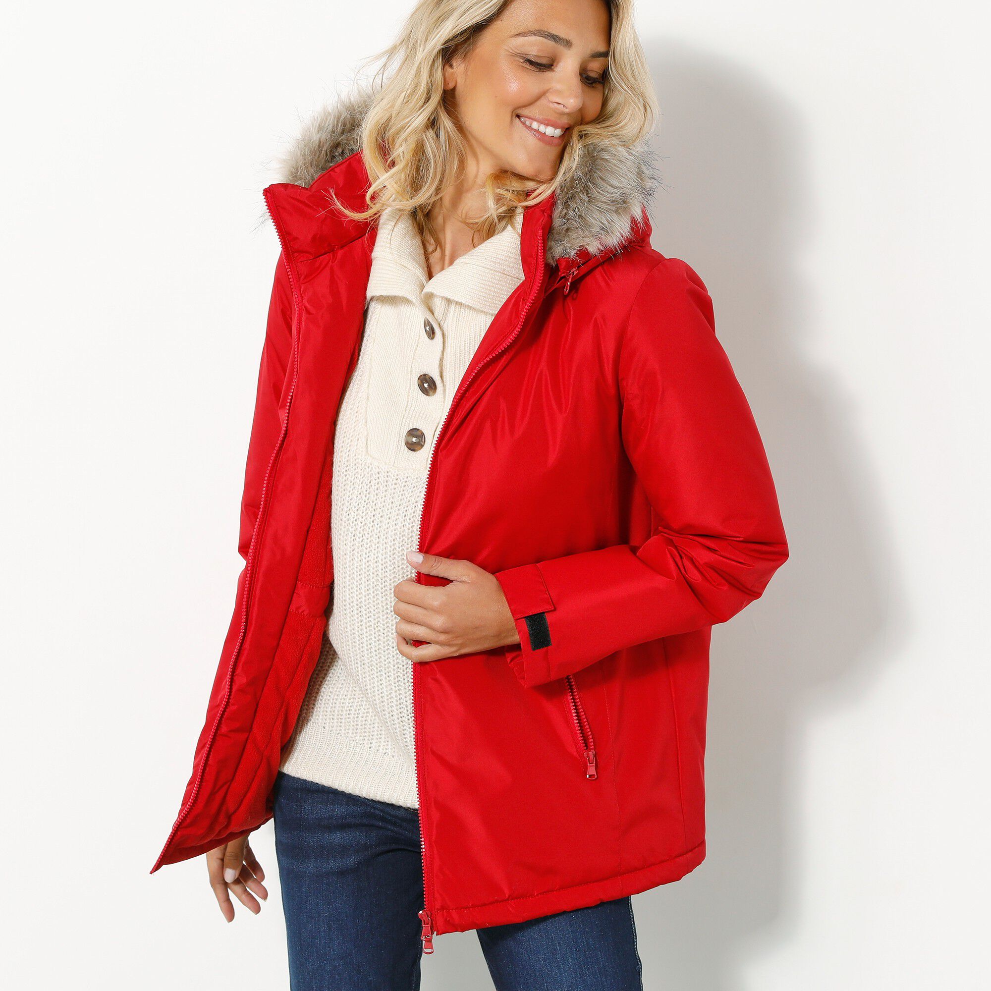 Parka imperméable zippée capuche
