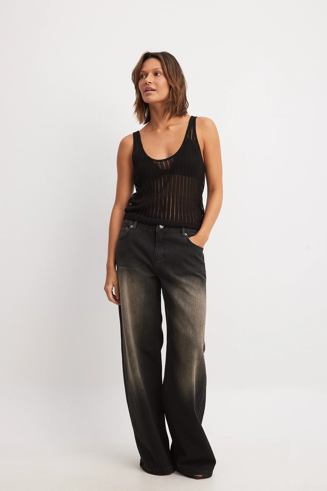 Lockere Jeans mit mittlerer Taille