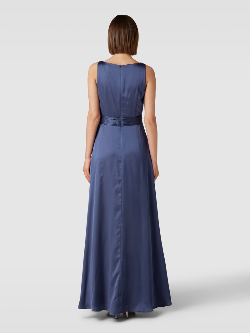 Abendkleid mit Knoten-Detail in rauchblau