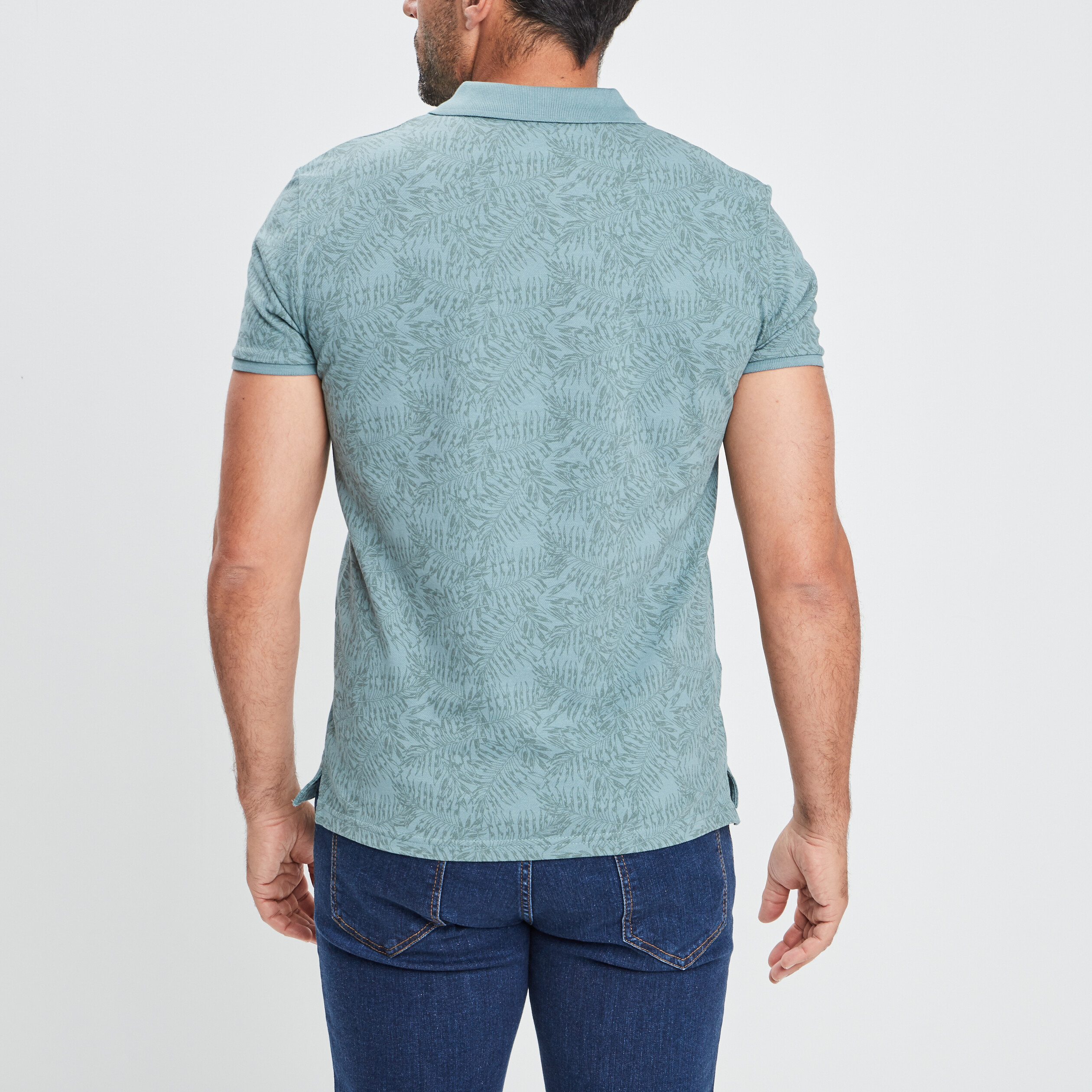 Polo droit manches courtes coton vert clair homme | La Halle