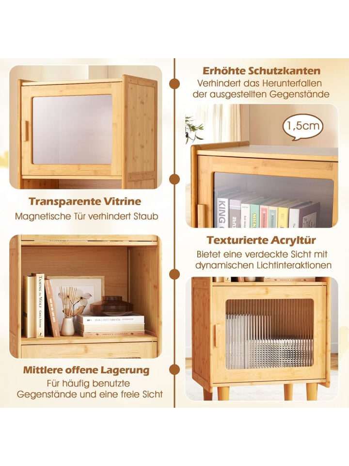 COSTWAY Küchenschrank Bambus 49,5 x 40 x 130 cm in Hellbraun günstig kaufen onesize