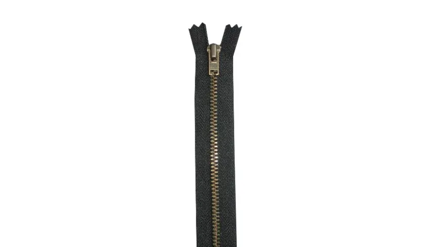 YKK Reißverschluss unteilbar mit schmaler Metallkette - 14 cm 580 - schwarz