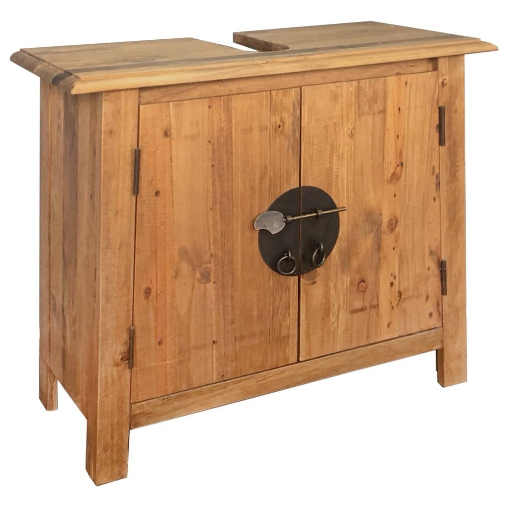 vidaXL Badezimmerspiegelschrank Badezimmer-Unterschrank Massivholz Kiefer 70x32x63 cm