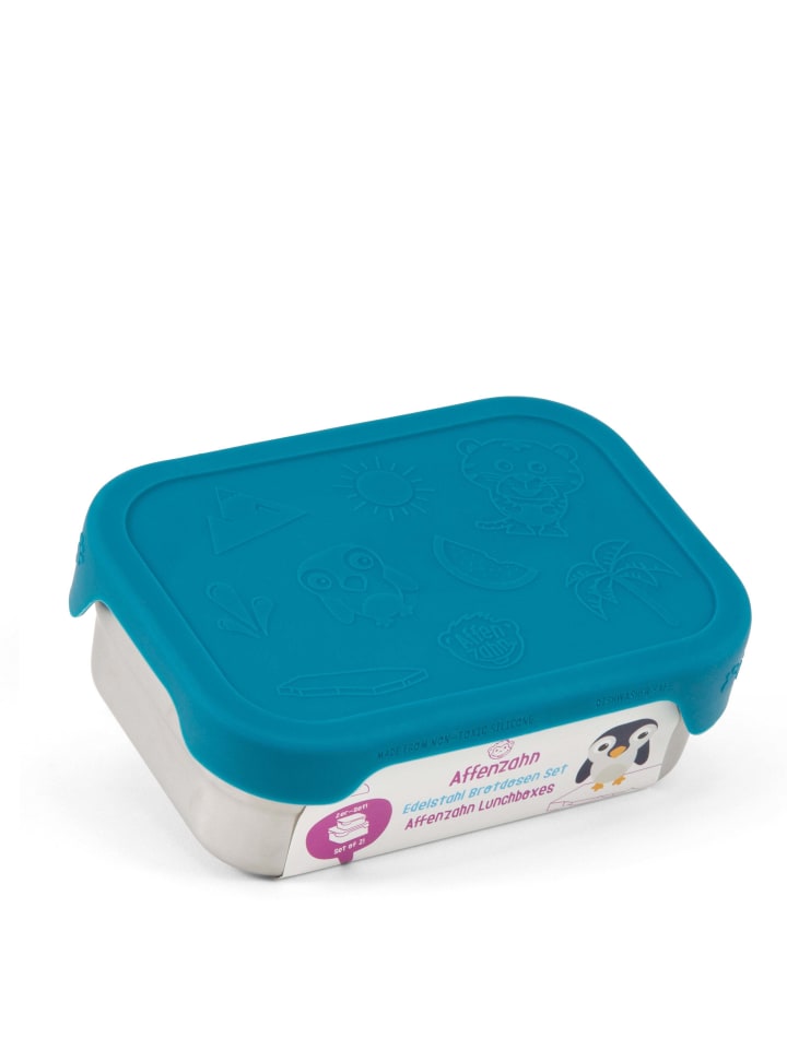 Affenzahn Edelstahl - Brotzeitbox 16.5 cm (petrol) in petrol günstig kaufen onesize
