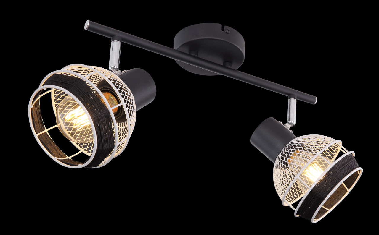 Globo Lighting - GRIDDY - Strahler Metall schwarz matt, 2x E27