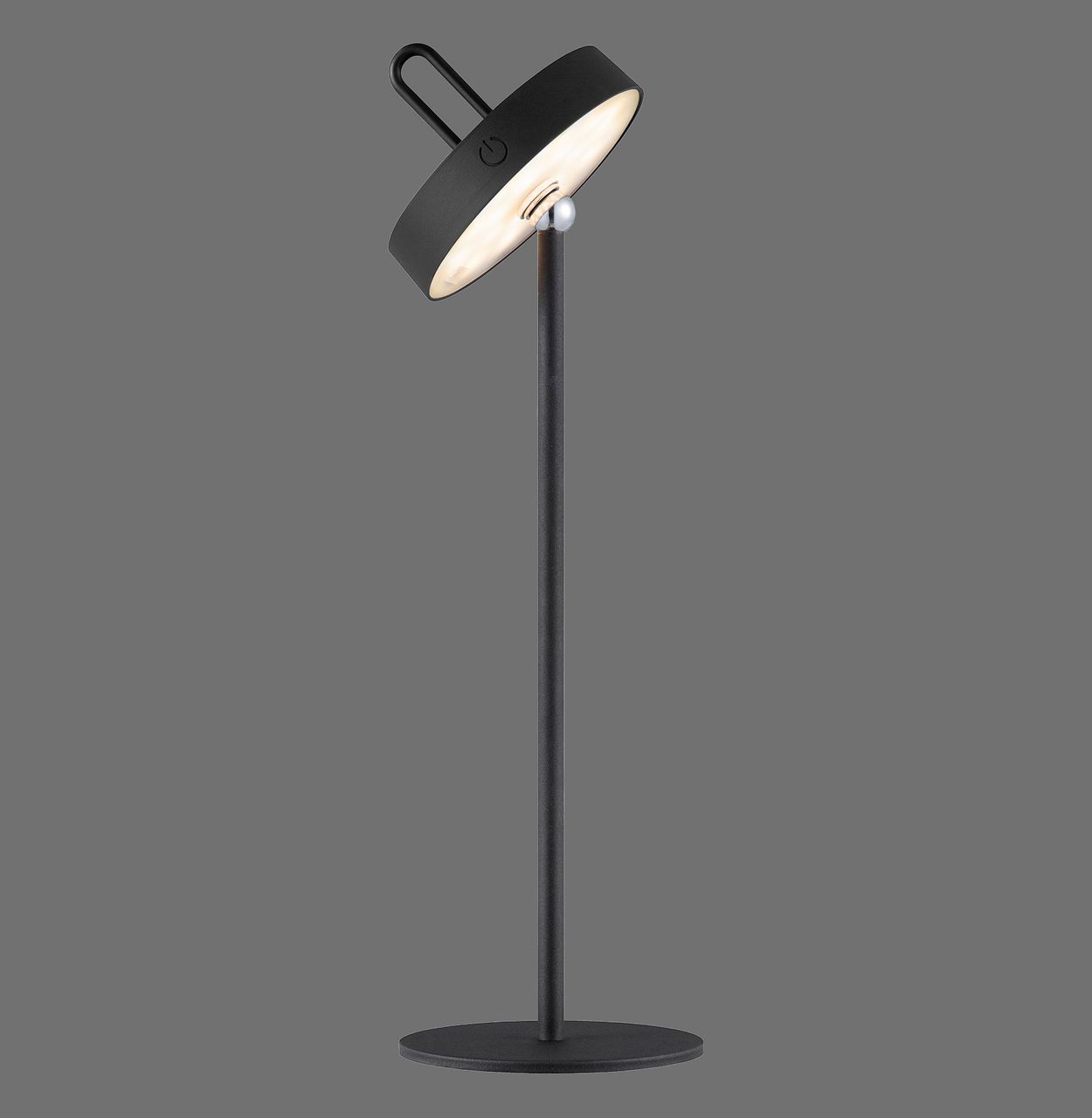 JUST LIGHT Akku Tischleuchte AMAG, 1x LED-Board/1,50Watt/2700Kelvin, IP44, Schwarz