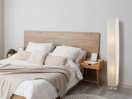 meineWunschleuchte LED Stehlampe, LED wechselbar, warmweiß, dimmbar klein-e Stoff-lampe Plissee Designer-lampe Ecke, Höhe 119cm