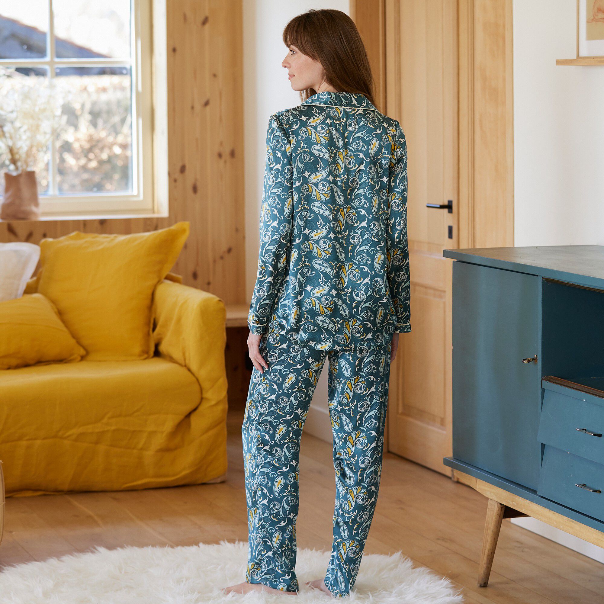 Pyjama satin imprimé 