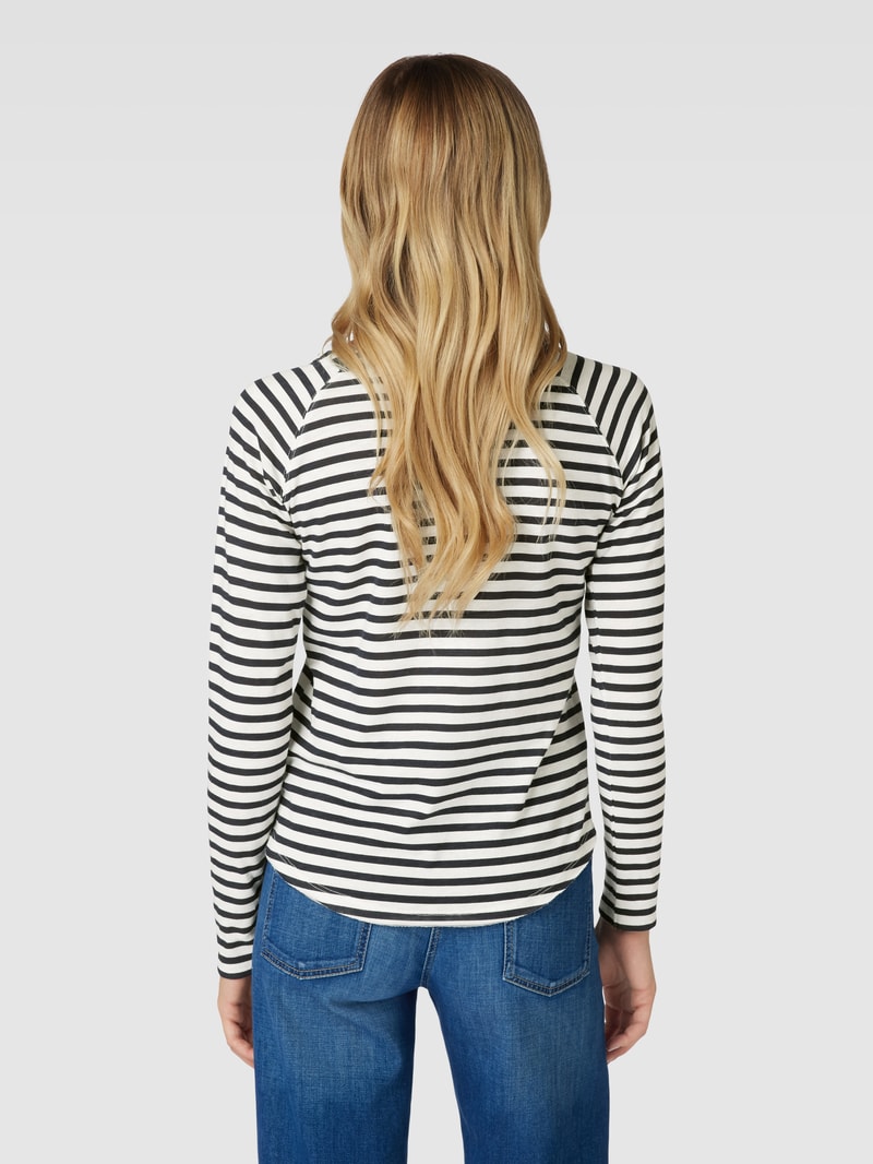 Longsleeve mit Streifenmuster in marineblau