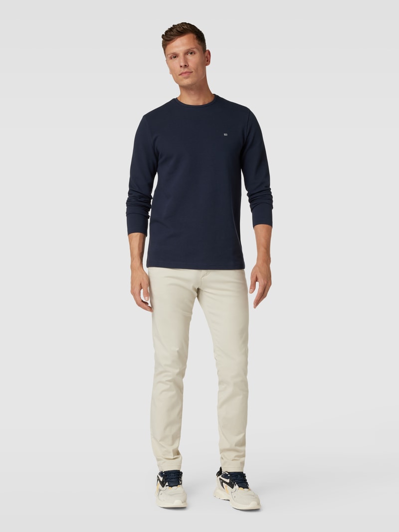 Longsleeve mit Waffelstruktur in marineblau