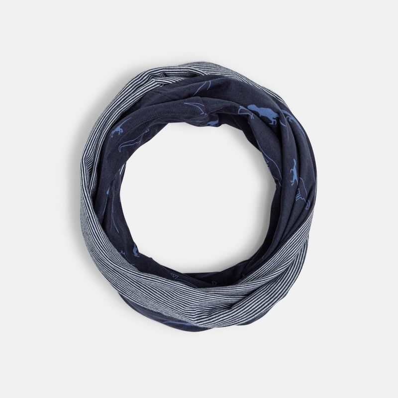 Snood bi-face en jersey bleu garçon