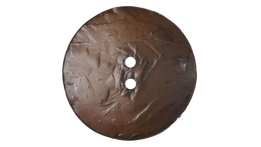 Dill 2-loch-Knopf rund mit Struktur Ø 45mm braun