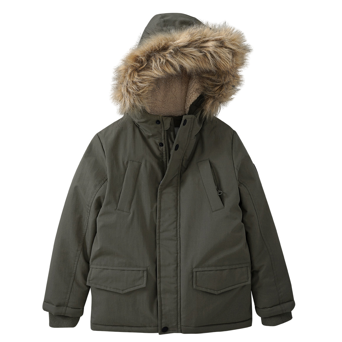 Jungen Parka mit Fellimitat
