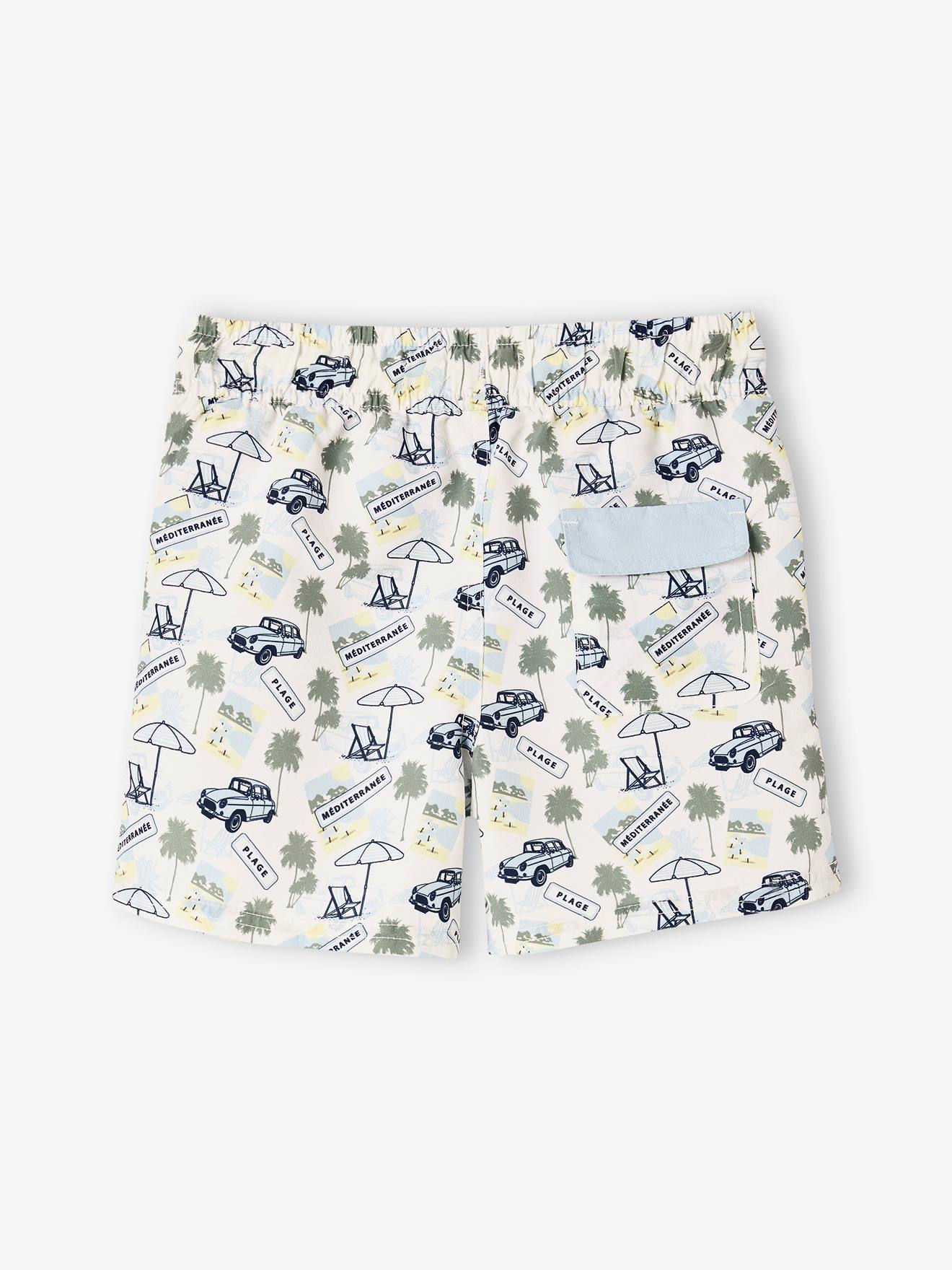 Vertbaudet Jungen Badeshorts Oeko-Tex - beige bedruckt