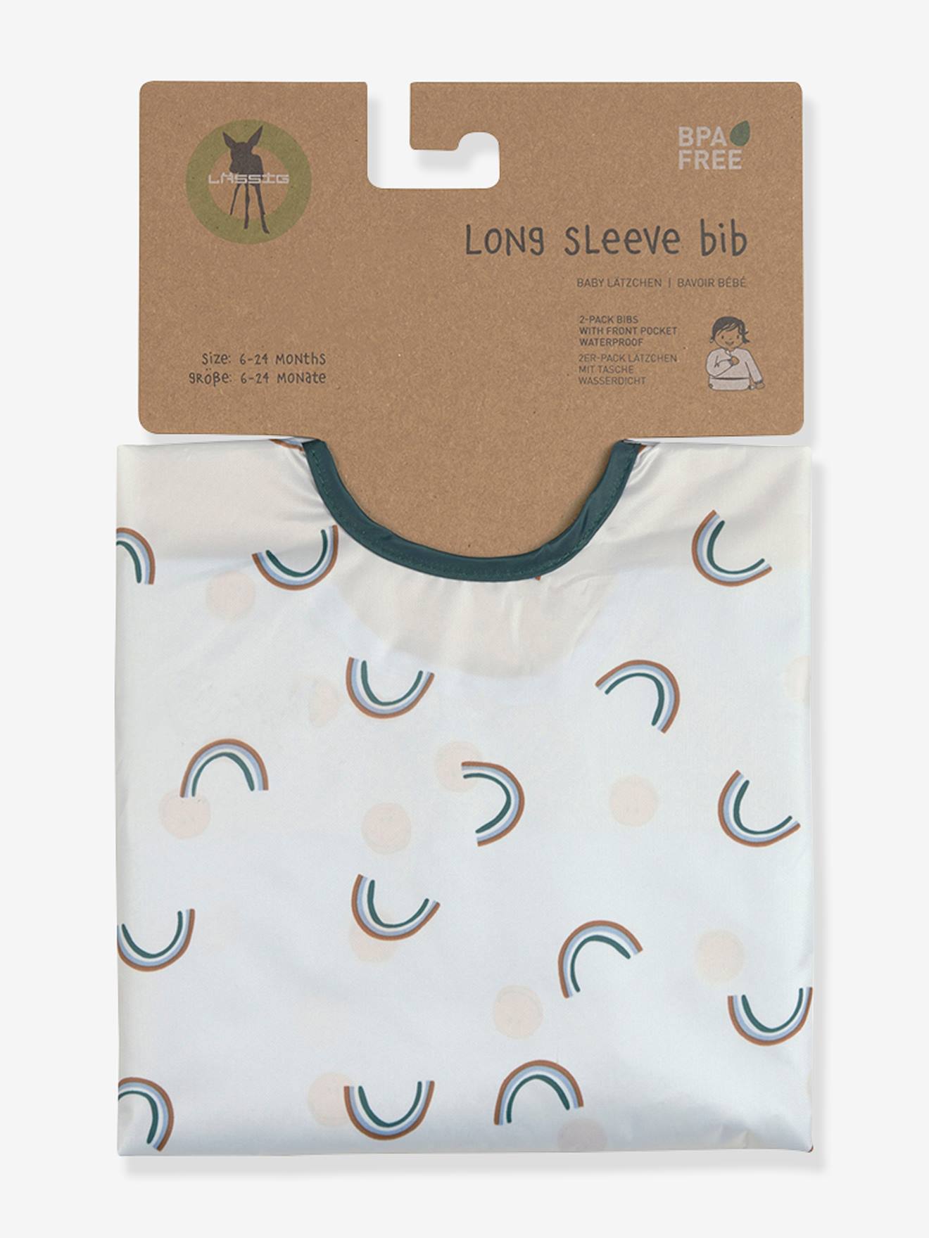 Lässig Baby 2er-Set Ärmellätzchen LÄSSIG - weiß bedruckt
