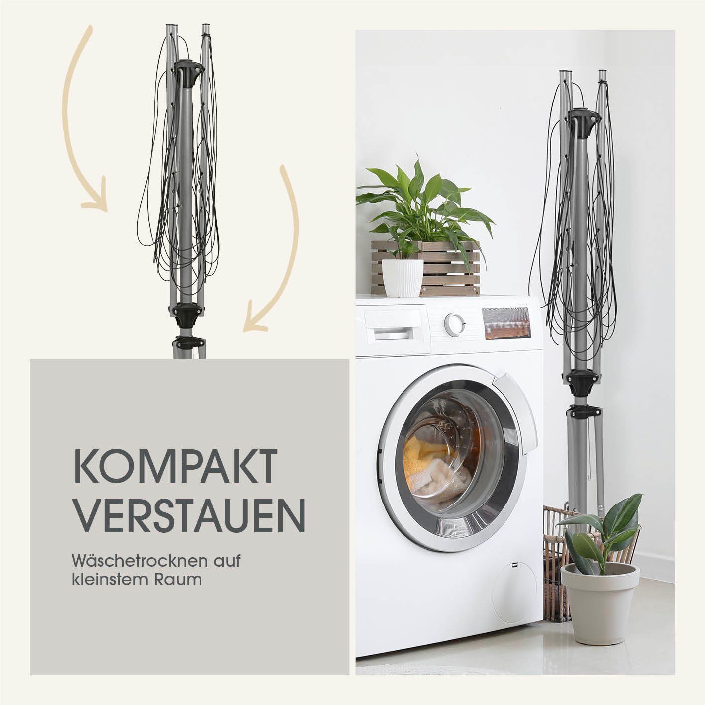 EASYmaxx Wäscheständer Wäschespinne klappbar, 140x101x121cm