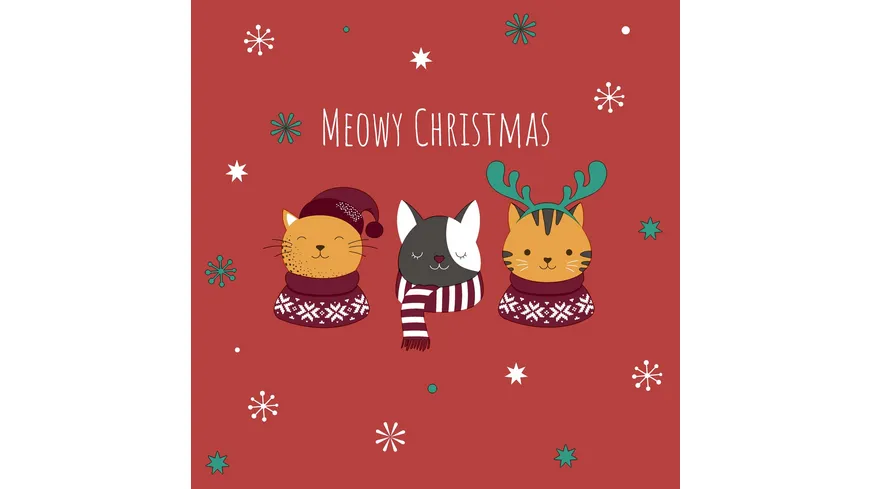 Paper + Design Servietten Meowy Xmas 33x33cm