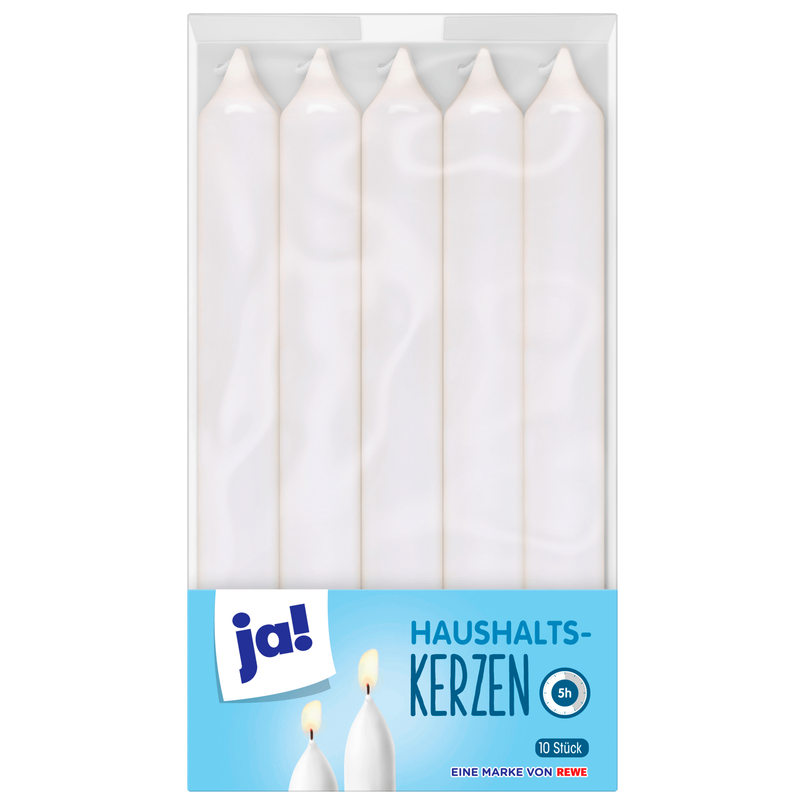 ja! Haushaltskerzen weiß 10 Stück