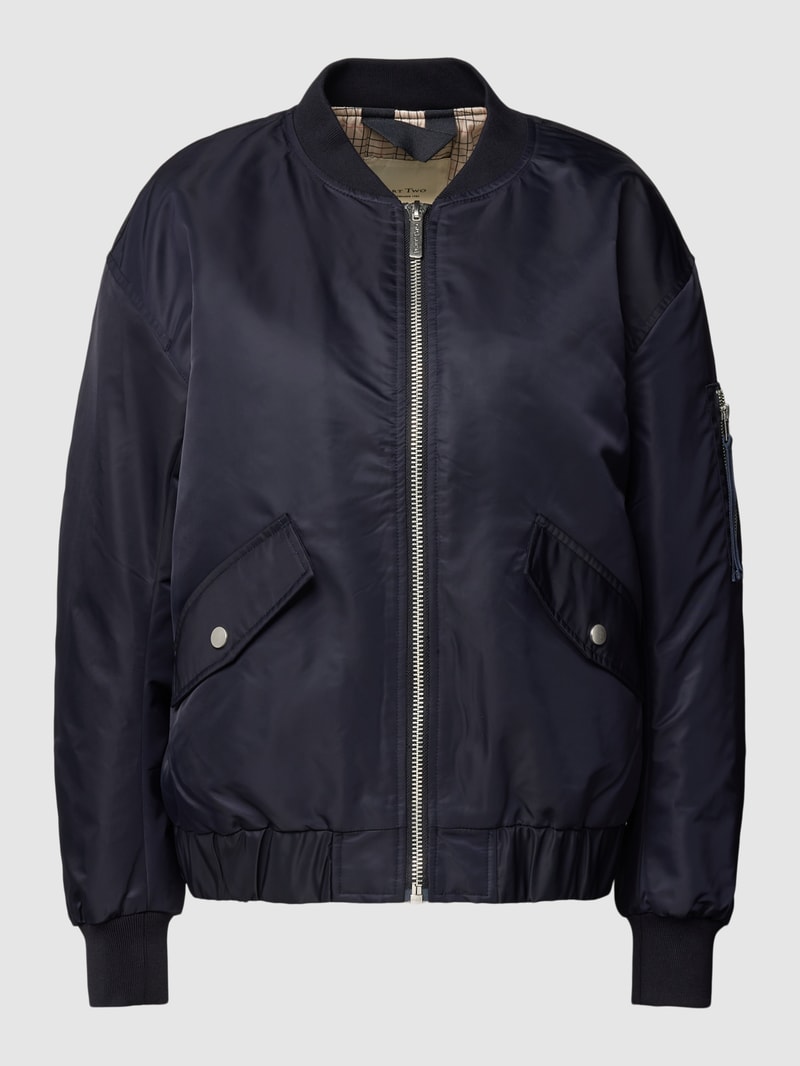 Bomberjacke mit Reißverschluss in marineblau