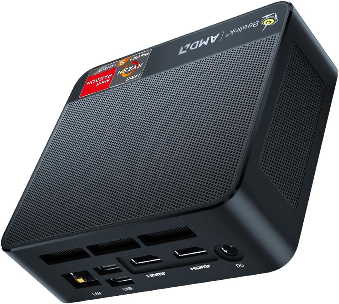 Beelink Mini-PC (AMD Ryzen 5 5560U, ‎AMD Radeon, 16 GB RAM, 500 GB HDD, Mini PC Ryzen 5 5560U 4K@60Hz, WiFi 6 BT5.2, HDMI, Type-C)