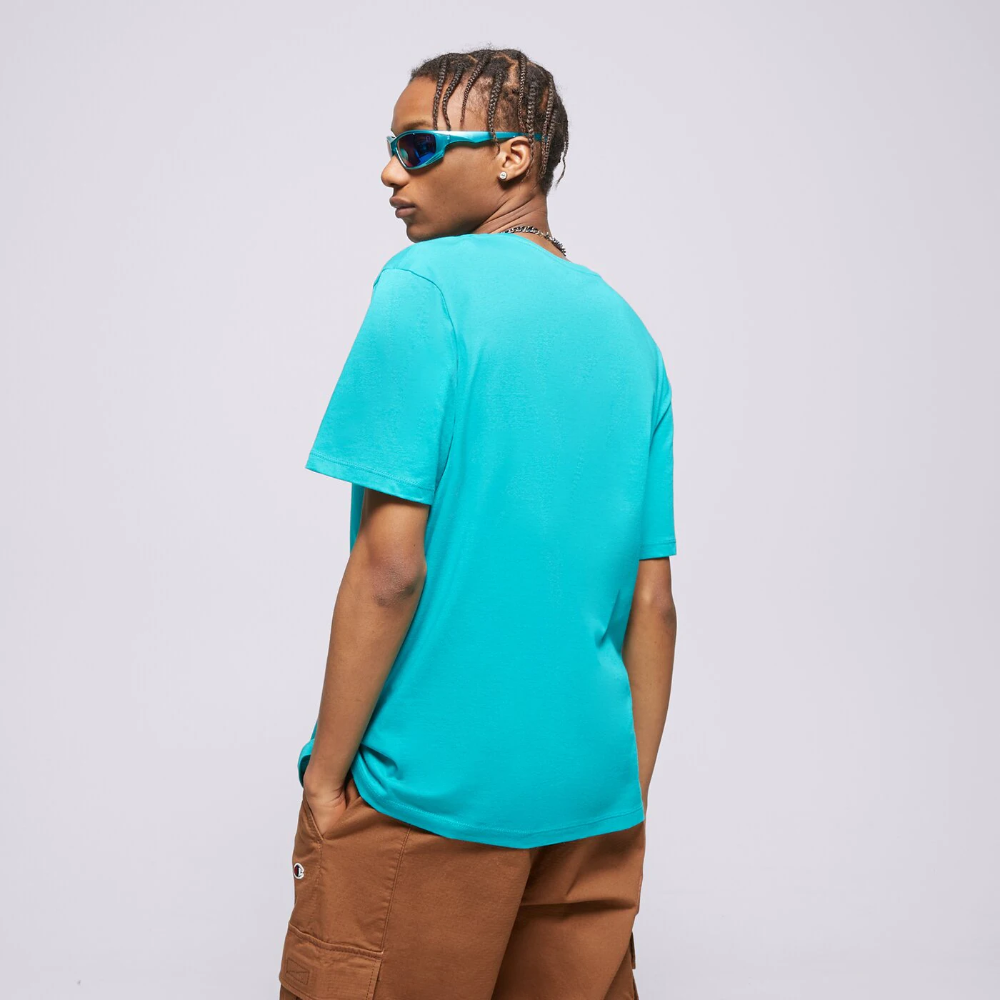 TIMBERLAND T-SHIRT SMALL LOGO PRINT Türkis