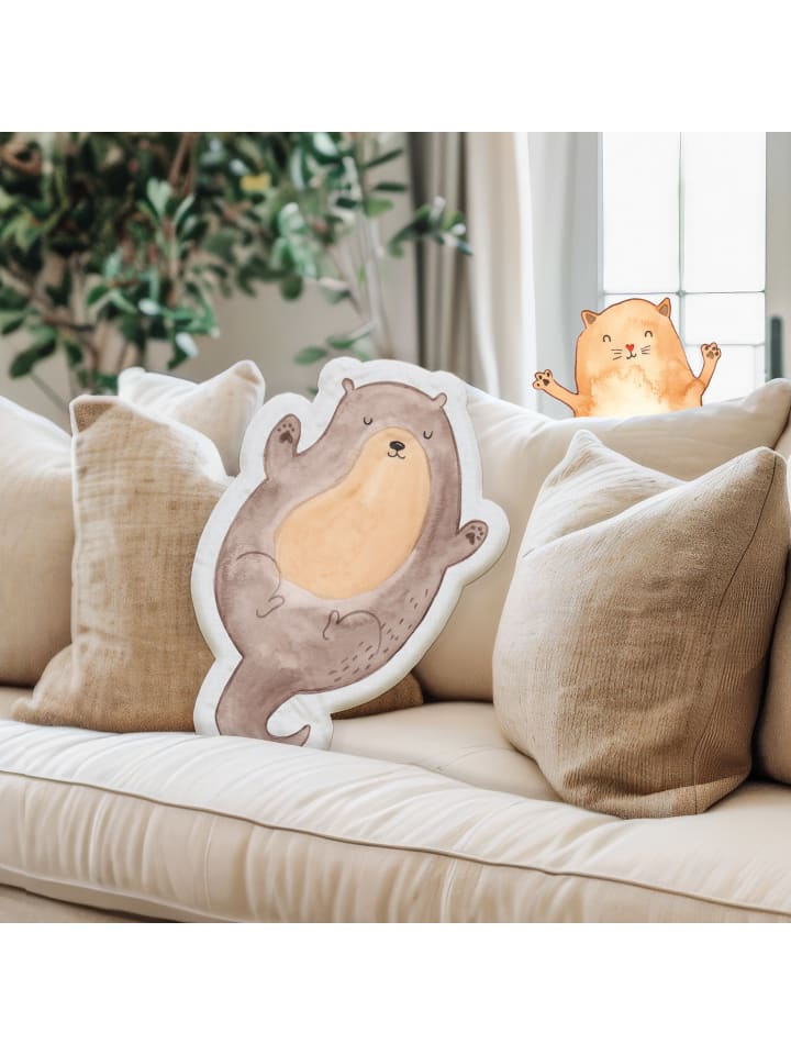 Mr. & Mrs. Panda Kissen Kuscheltier Otter Umarmen ohne Spruch in Weiß günstig kaufen