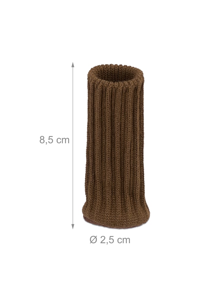 relaxdays 24 x Stuhlbeinsocken in Braun - (H)8,5 x Ø 2,5 cm günstig kaufen onesize