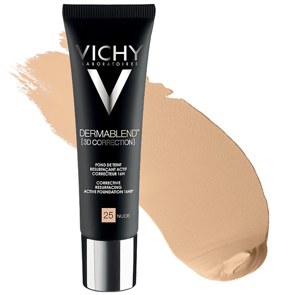 Base de maquillaje líquida Dermablend 3D de cobertura total para piel grasa con imperfecciones.