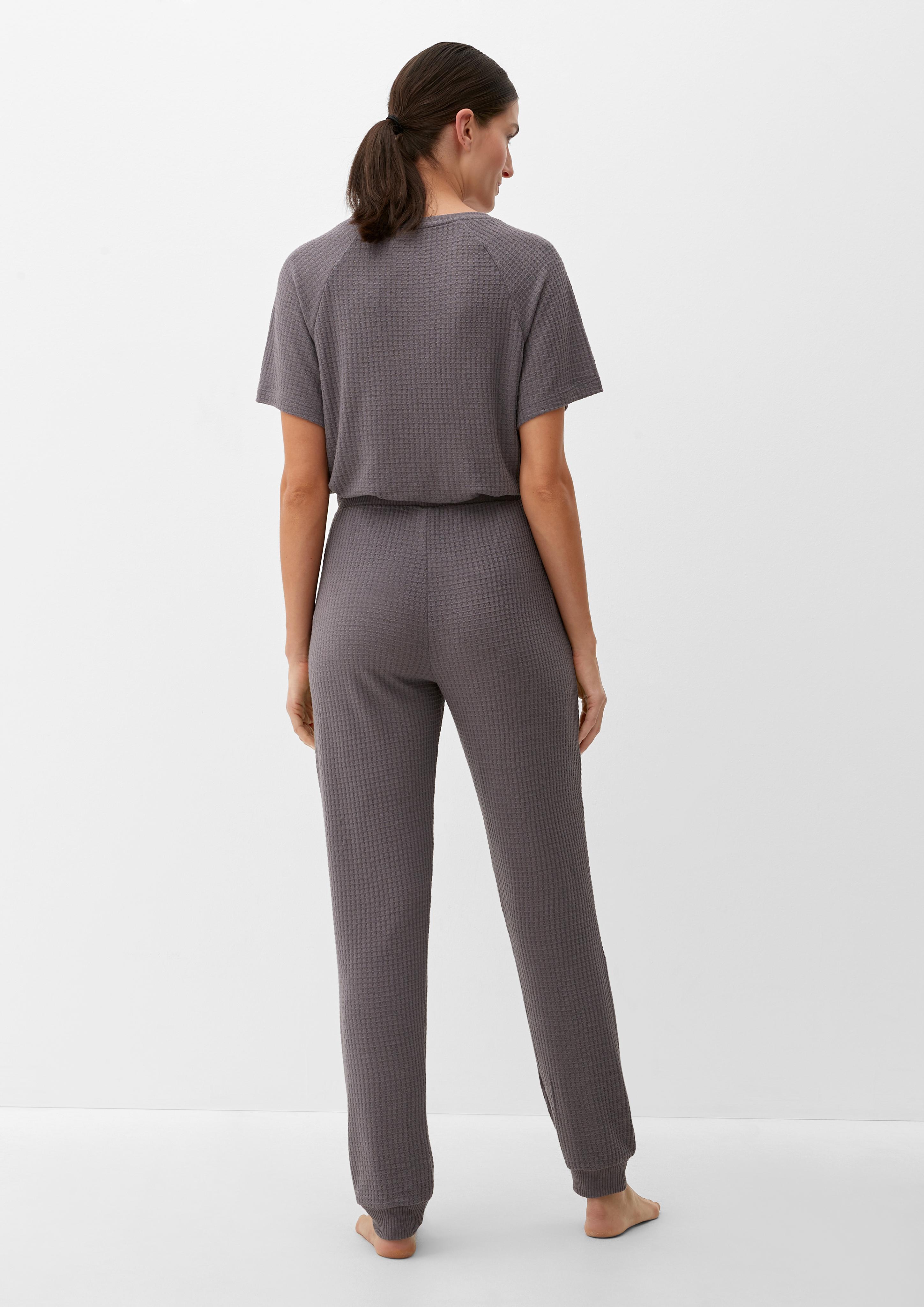 Pyjamahose in Waffelpiqué-Struktur  6007848-9500