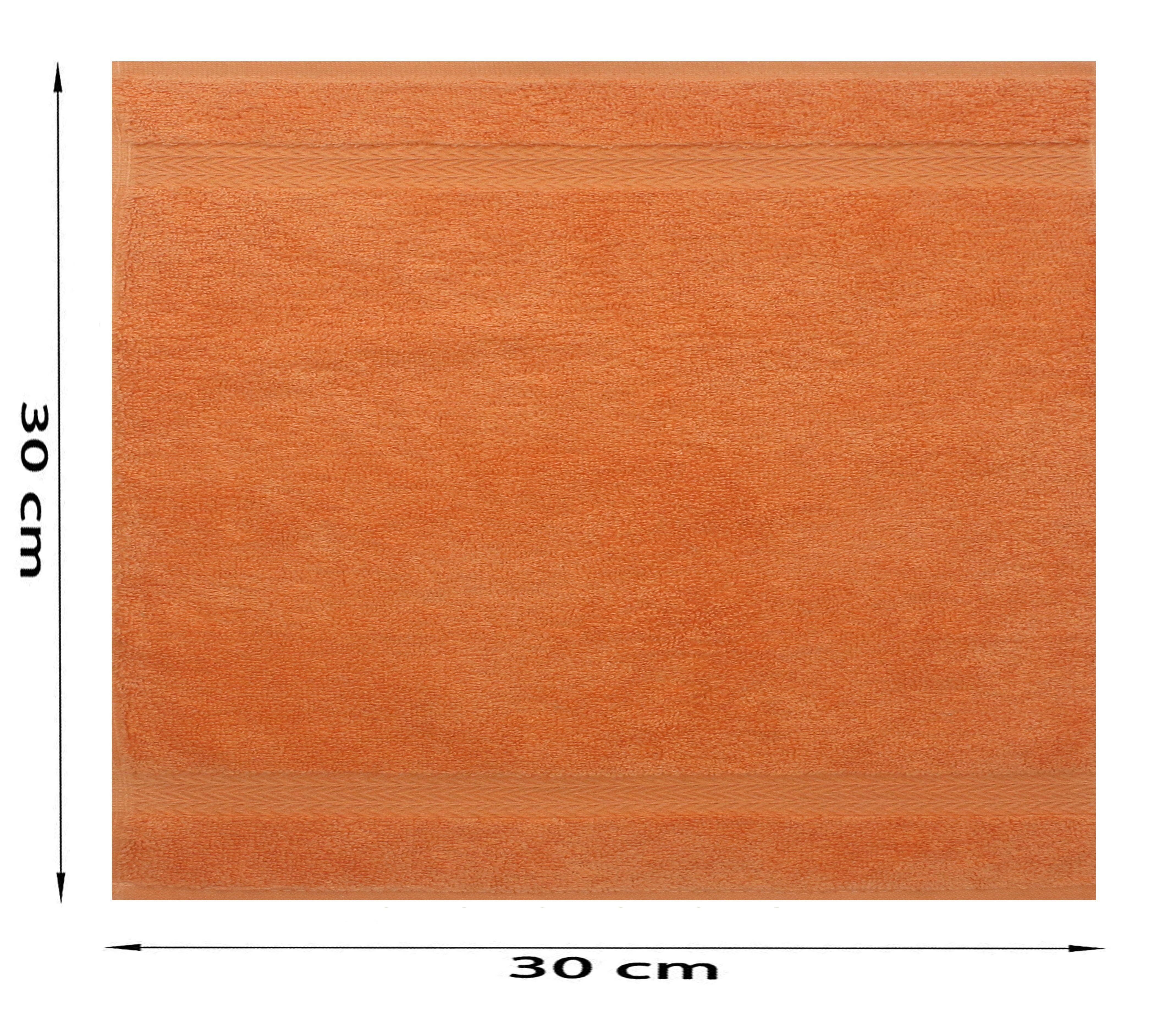 Betz Seiftuch 10 Stück Seiftücher Premium 100% Baumwolle Seiflappen Set 30x30 cm Farbe orange und rot
