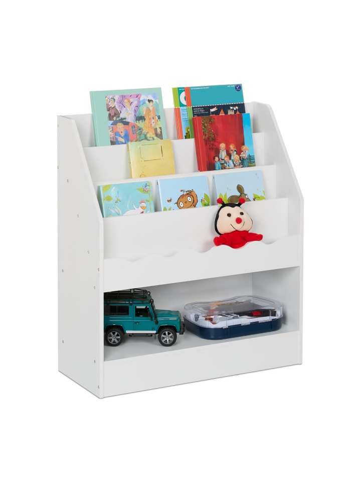 relaxdays Kinderbücherregal in Weiß - (B)70 x (H)80 x (T)30 cm günstig kaufen onesize
