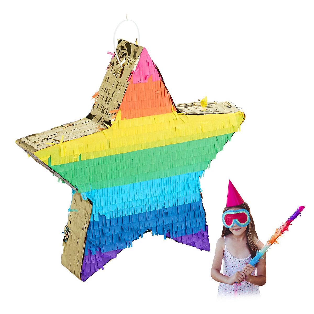 Pinata Stern bunt-gold
