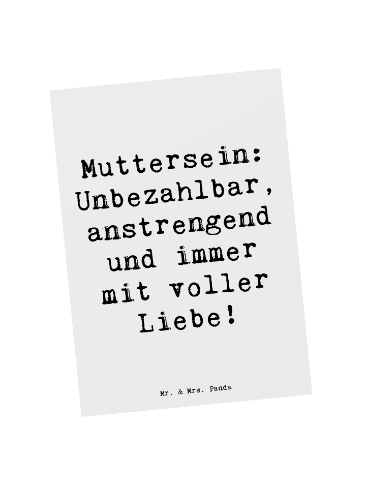 Mr. & Mrs. Panda Postkarte Mutter Liebe mit Spruch in Weiß günstig kaufen onesize