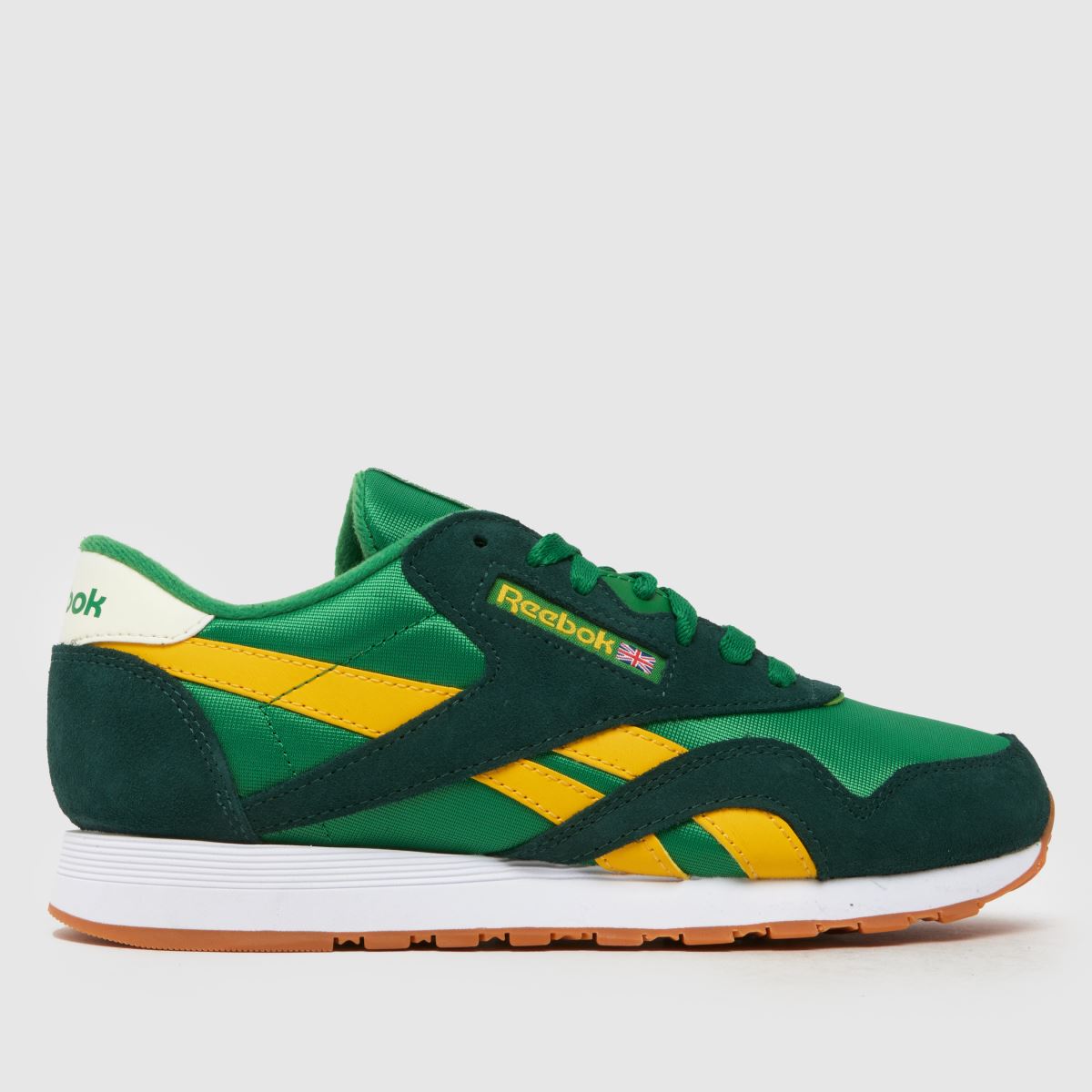 Reebok – Klassiska nylonsneakers i grönt och flerfärgat